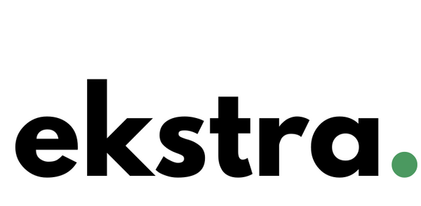 Ekstra brand logo with tagline 'Wear your pride' on a white background