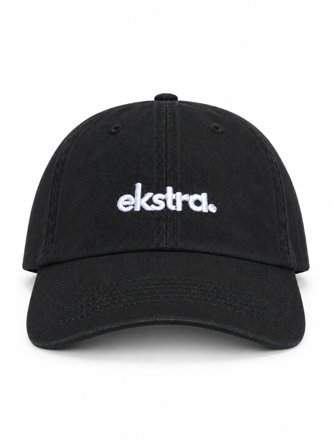 Black Minimal Cap — White Embroidery