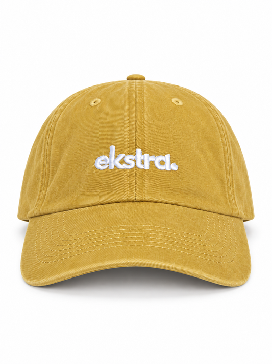 Mustard minimal Cap white Embroidery.